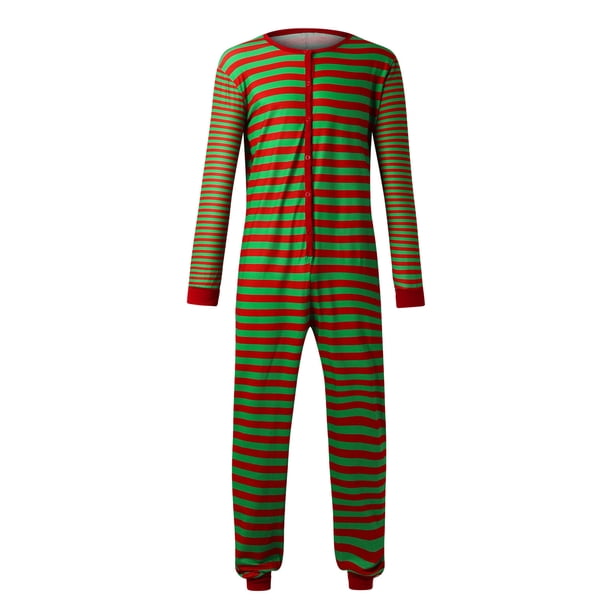 Navidad hombre papá rayas impresión manga larga mono familia ropa pijamas Fridja nalpqowj504