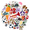 2A, variant on 35pcs-50pcs Cute Stickers Vehicle Stickers Robot Stickers Animal Stickers for Laptops Notebooks Suitcases