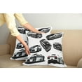 thumbnail image 2 of Ambesonne Modern Throw Pillow Cover 2 Pack, Contemporary Sport Cars Art, 16", Pale Sage Green White, 2 of 7