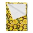 thumbnail image 2 of Sunflower Soft Flannel Fleece Throw Blanket, Continuous Pattern with Simplistic Cartoon Flowers, Cozy Plush for Indoor and Outdoor Use, 70" x 90", Yellow Brown, by Ambesonne, 2 of 5