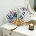 thumbnail image 3 of Folding Fan Decorative, Classic Stage Prop Fan, Portable Craft Fan for Weddings Photography Props, 3 of 6