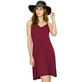 thumbnail image 3 of Made by Johnny Women's V-Neck Spaghetti Strap Tunic Short Dress XXXL WINE, 3 of 6
