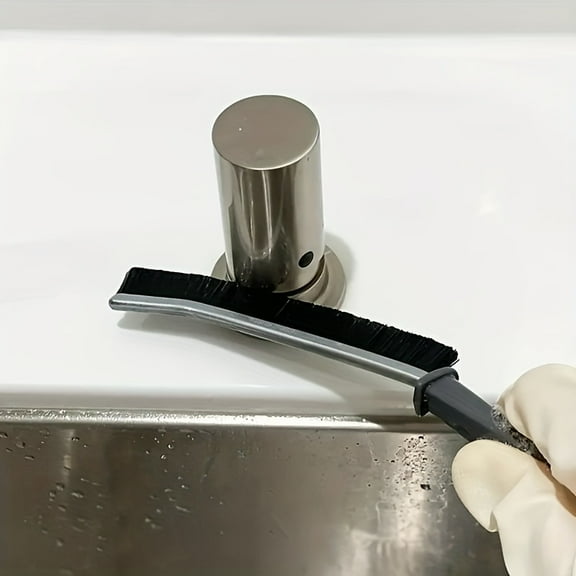 5pcs Hard Bevel Cleaning Brushes – Stiff Bristle Scrub Tools for Kitchen Grease, Tile Grout, Bathroom Surfaces & Appliance Gap Detailing – Black