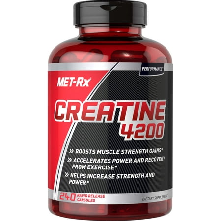 MET-Rx--Creatine 4200--Creatine Supplement to Boost Muscle Strength Gains from Working Out and Weightlifting*--1 Bottle of 240 Rapid Release