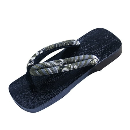 

Sandals Men Square Head Japanese Flip Flop Sandal Wood Grey 24