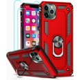 thumbnail image 1 of LeYi for Apple iPhone 11 Pro Case with 2 Pack Tempered Glass Screen Protector, Ring Kickstand for Men Military Bumper, 1 of 5