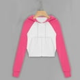 thumbnail image 6 of HAPIMO Sweatshirts for Women Long Sleeve Cardigan Drawstring Hooded Sweatshirts Fall Casual Workout Hoodies Color Block Pocket Zip Up Sweatshirts Hot Pink S, 6 of 9
