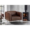 thumbnail image 2 of Lexicon Soren 18" Modern Plywood and Leather Chair in Brown Finish, 2 of 8