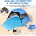 thumbnail image 3 of Large Beach Tent with UPF 50+  , 3 Mesh Windows, Extended Floor for 3-4 People, Portable Shade Canopy for Camping, Fishing, Beach, 3 of 5