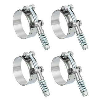 LEONTOOL 4 PCS 17-19mm Range T-Bolt Hose Clamps, Heavy Duty Adjustable Pipe Clamps Wrench 304 Stainless Steel Turbo Pipe Clamps Automotive Intercooler