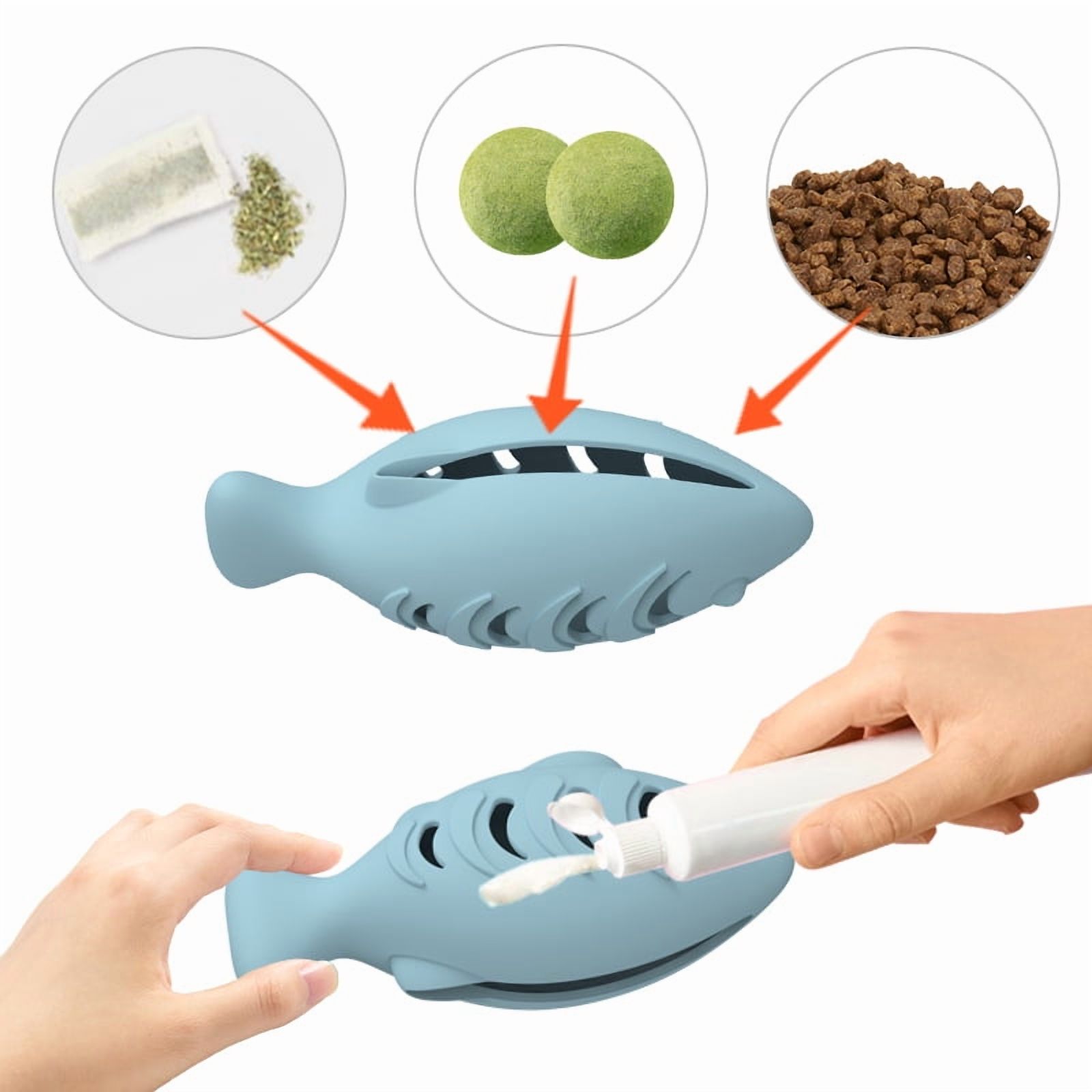 Catnip bite-resistant molar stick, creative fish toy for funny cats and pets, food-grade silicone, high temperature resistance and easy to clean.