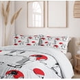 thumbnail image 6 of Ambesonne East Duvet Cover Sets, Modern Japanese, 2-Queen, Black Red, 6 of 7