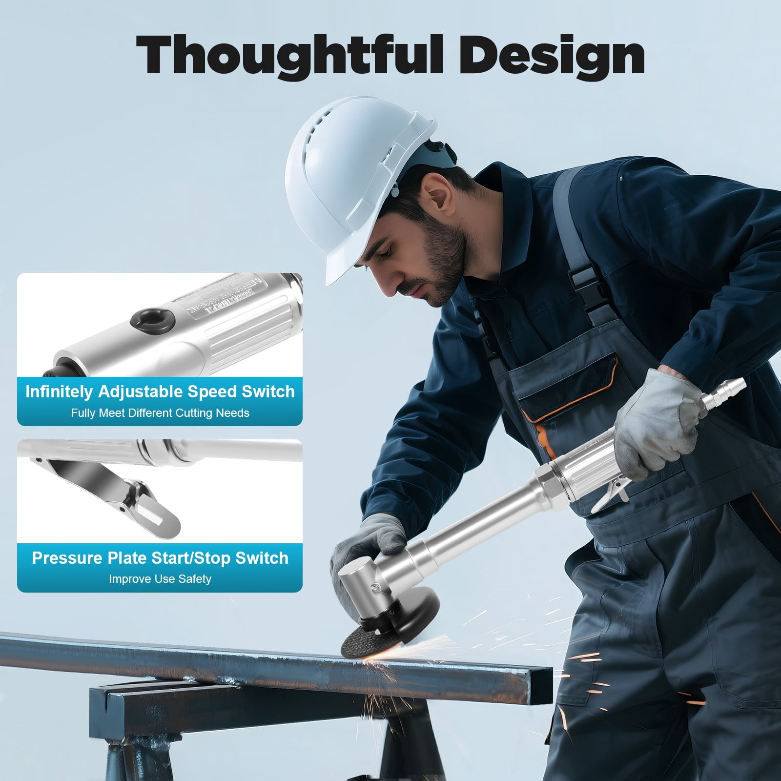1/4Inch Air Pneumatic Angle Die Grinder Polisher Long Handle Cutting Tool For Cut Off Metal