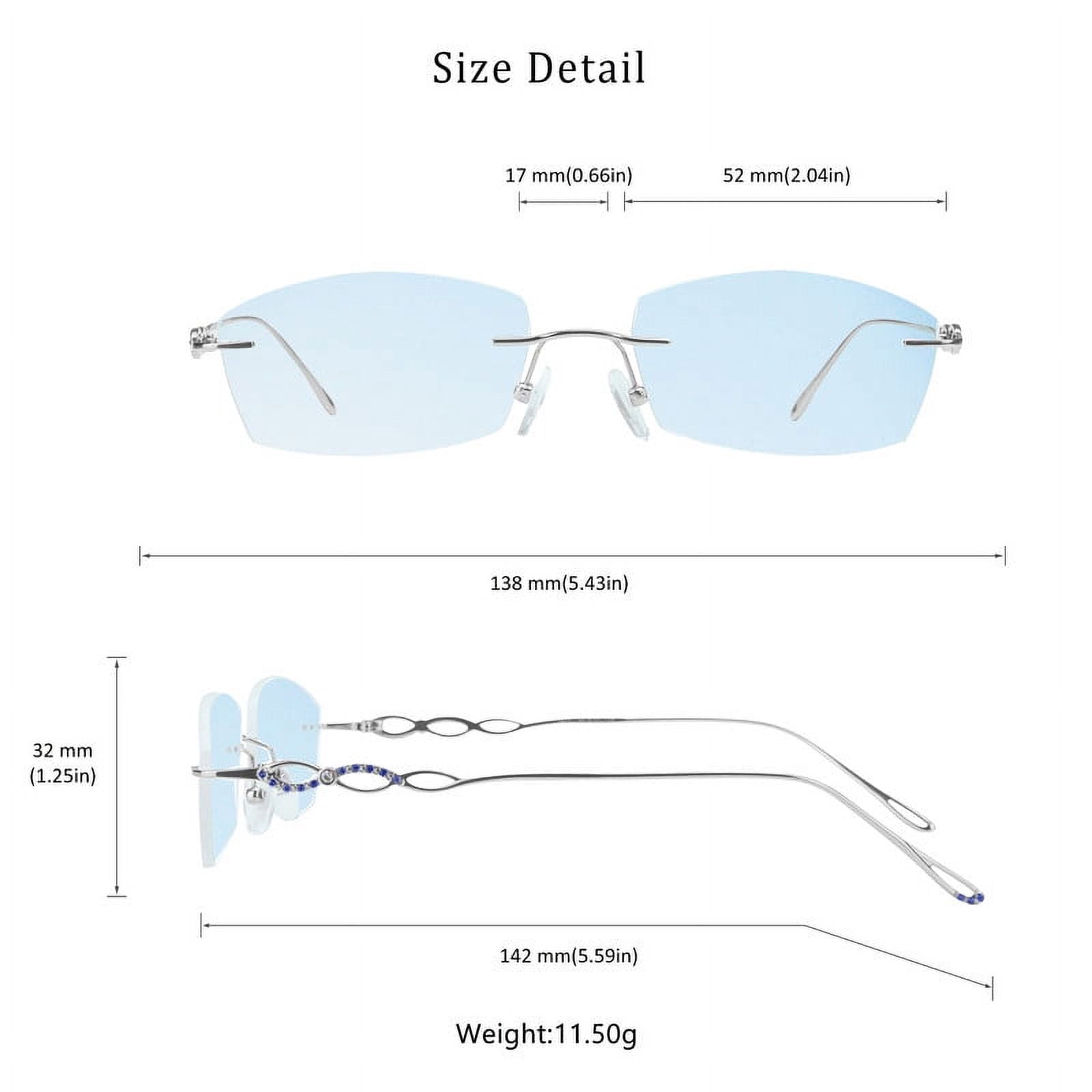 LifeArt Pure Titanium Frame Glasses/Blue Light Blocking Reading Glasses, Reduce Eyestrain, Stylish for Men and Women(Silver,+3.00 Magnification)