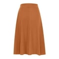thumbnail image 3 of Mrat Womens Skirts Women's Spring/Summer Pullover High Midi Skirt with Pockets Waist Half Dress Ribbed Knit Basic Tube Midi Skirt Tie Waist Solid Knitted Orange L, 3 of 5
