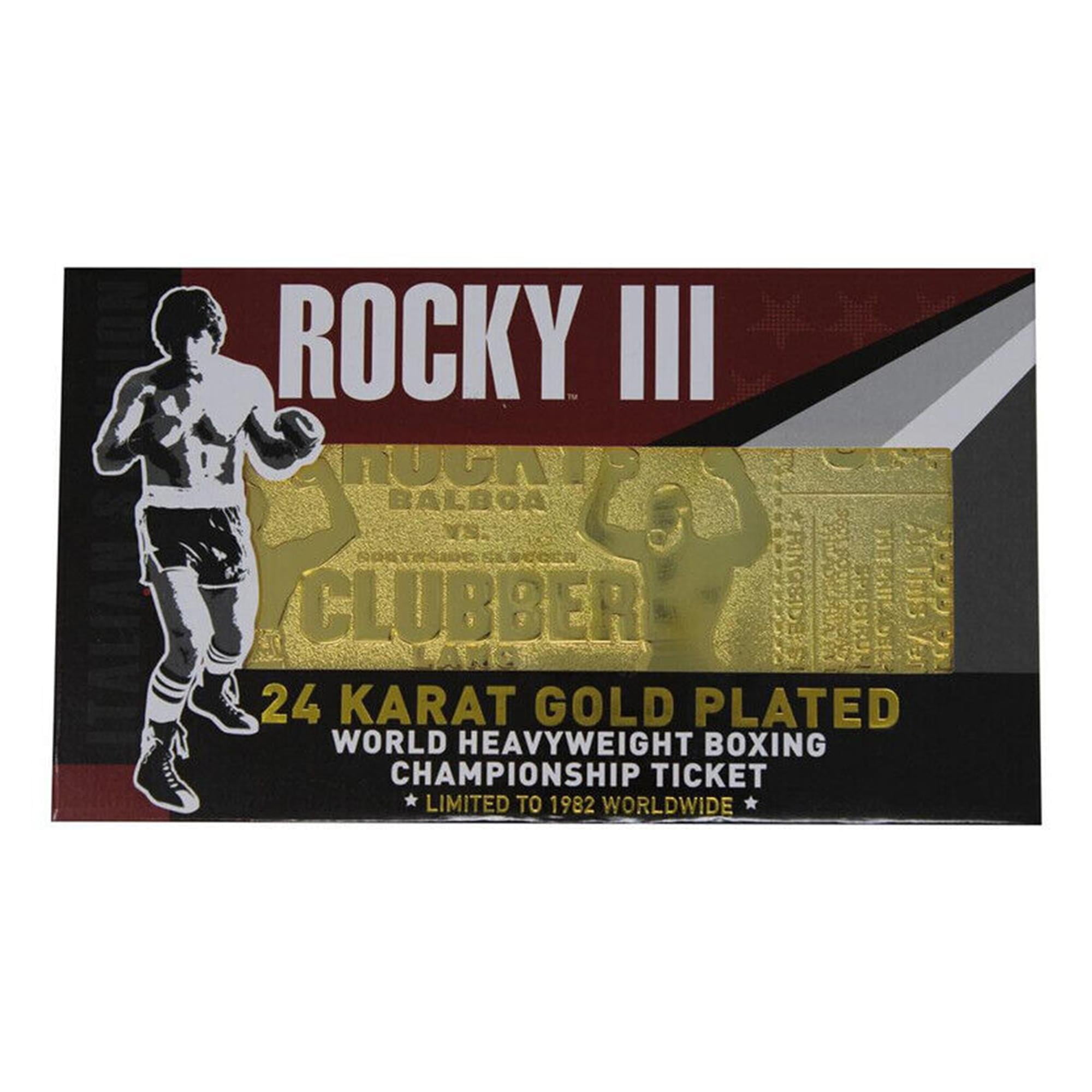 Rocky III Fight Ticket Limited Edition Embossed 24K Gold-Plated Metal Replica