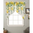 thumbnail image 2 of Watercolor Lemon Swag Valances for Windows, Eucalyptus Leaf Fruit Yellow Flower Rod Pocket Sheer Valances for Small Windows, Swag Toppers Light Filtering for Kitchen Living Room 2 Panels 28''x36'', 2 of 6