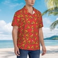 thumbnail image 5 of Daiia Pizza Cartoon Hawaiian Shirt for Men Gentle Cotton Regular Short Sleeve Casual-Small, 5 of 9
