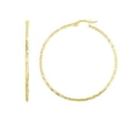 thumbnail image 1 of 14K Yellow Gold 45x1.5mm Shiny Textured Round Hoop with Hinged by IcedTime, 1 of 1