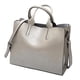 thumbnail image 2 of Bolso de mano de cuero para mujer, bolso de hombro para mujer, bolso de mano con cierre de cremallera, correa ajustable Gris, 2 of 8