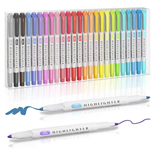 25 Pack Pastel Highlighters Assorted Colours,Bible Highlighters Big Pack Marker Pens Set for Children's Day Gift ,Chisel Tip Rainbow Highlighters No Bleed Fluorescent Pens for Student Office