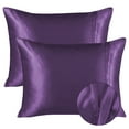 thumbnail image 2 of Parkdale 2-Pack Silky Soft Satin Pillow Cases with Hidden Zipper (Queen, Purple), 2 of 4