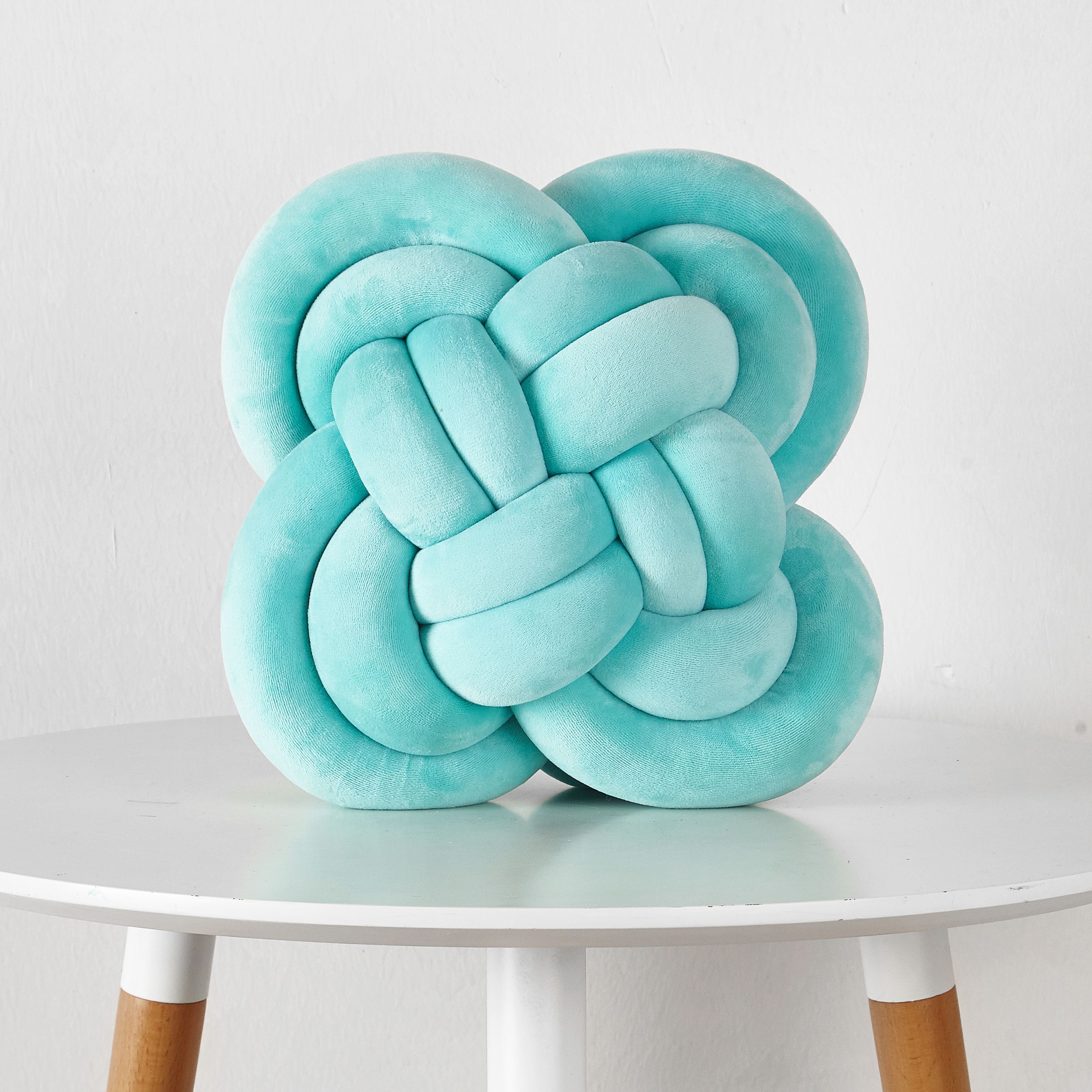 Mainstays Large Decorative Pretzel Knot Pillow, Aqua Ocean, Multiple
