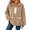 Khaki, variant on Women's Quarter Zip Sweatshirt Fleece Pullover Sherpa Sweatshirts Soft Lightweight Warm Long Sleeve Casual Tops for Fall Winter S-2XL