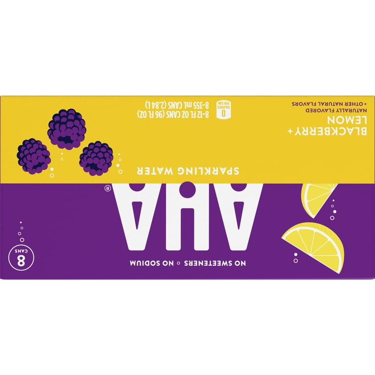 AHA Flavored Blackberry and Lemon Carbonated Sparkling Water, Zero