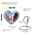 thumbnail image 2 of Eiffel Tower Oli Painting Small Urn For Ashes Keepsake - Urns For Ashes Adult Male - Urns For Ashes Adult Female Mom - Small Heart Shaped Urn For Ashes - Memorial Ashes Keepsake (Size -3inch,1Pcs), 2 of 5