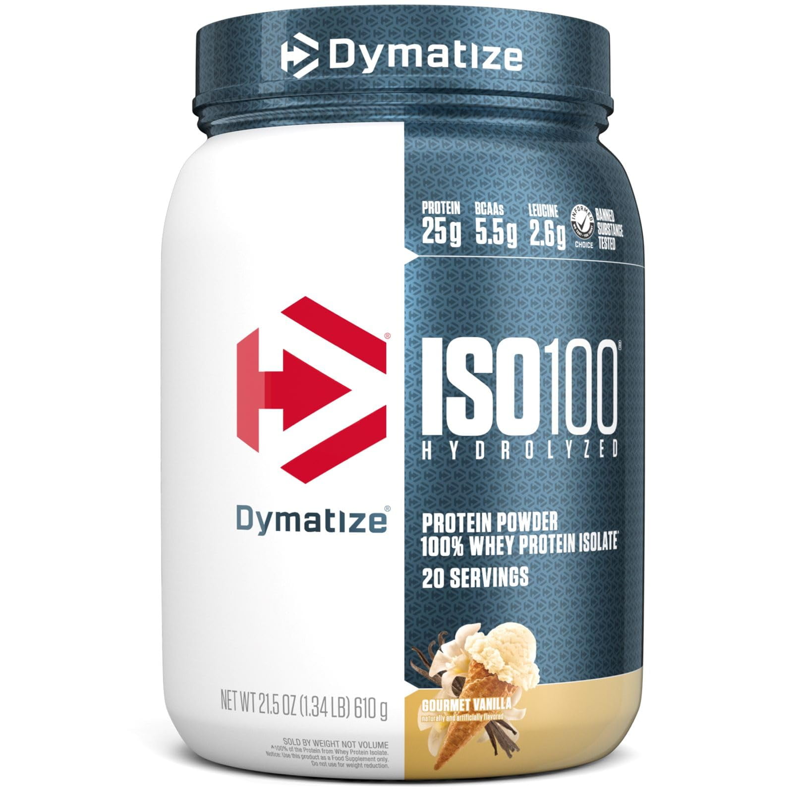 Dymatize Proteína hidrolizada en polvo ISO 100 Gourmet Vainilla 1.3lbs ...