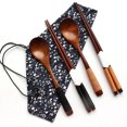 thumbnail image 3 of Chopsticks and Spoon Set Vintage Japanese Style Wooden Flatware for Travel Home, 3 of 9