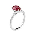 thumbnail image 2 of 10k White Solid Gold Pear-Shape Created Ruby and Natural Diamond Ring, 2 of 6