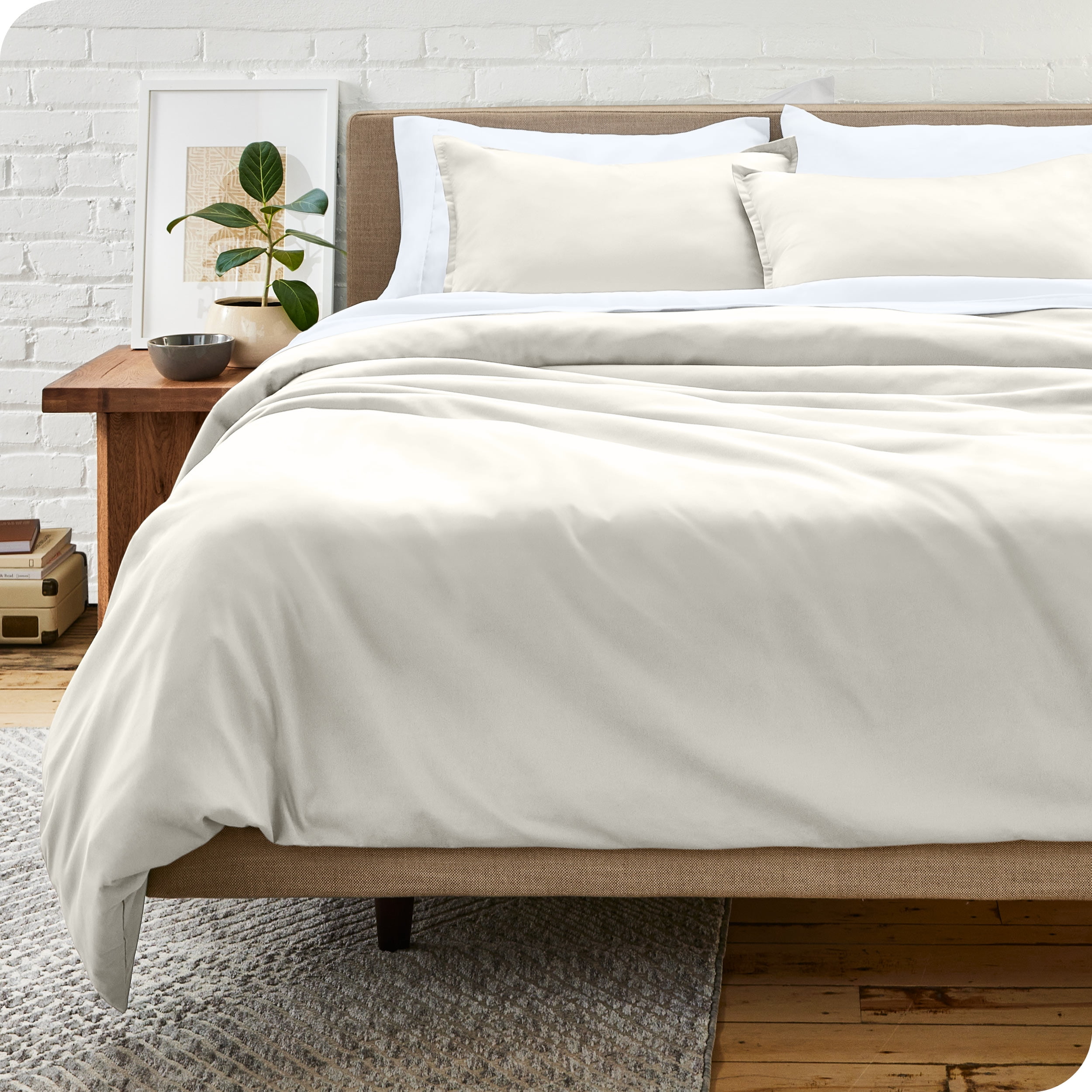 Bare Home Microfiber Duvet Cover & Sham Set, King, Fresh Cream, 3-Pieces