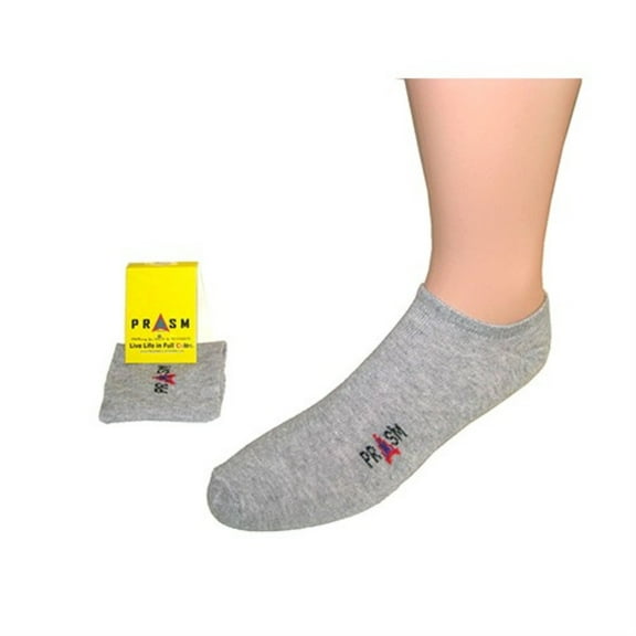 PRASM (Premium Egyptian Cotton) MENS No-Show Ankle Socks - 1 PAIR-Light Grey