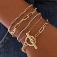 thumbnail image 3 of ShiQiao Spl Bracelets Set for Women Layered Bracelets for Girls Bead Bracelet Gold Bangle Fashion Accessories Boho Jewellery 5 Pcs, 3 of 5