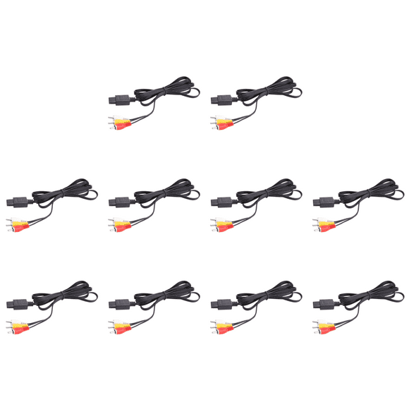 Peggybuy 1.8M AV Cable Composite Video Cord AV Cable to RCA for N64/GameCube/SNES/SFC