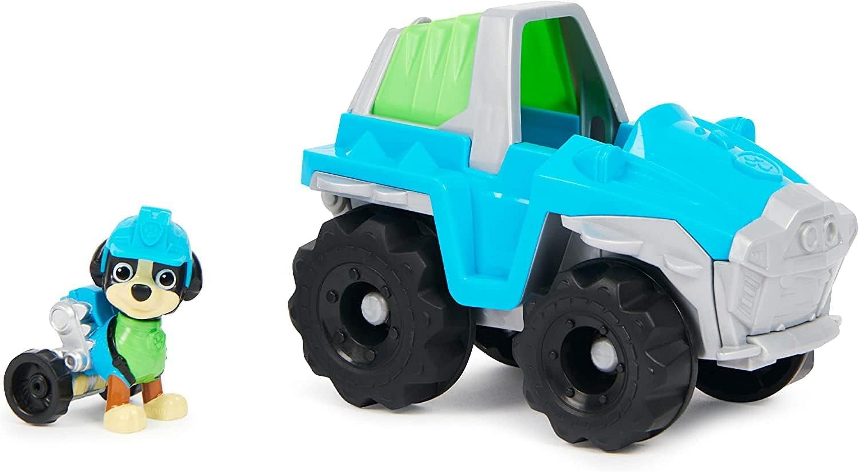 Paw Patrol, Tracker’s Jungle Cruiser & Paw Patrol, Rex’s Dinosaur Rescue Vehicle with Collectible Action Figure Bundle