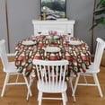thumbnail image 2 of Brown Christmas Dessert Pattern Round Tablecloth 60"x60",Wrinkle Wipeable Table Cloth for Kitchen Dining Room Picnic Patio Party, 2 of 6