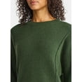 thumbnail image 3 of Time and Tru Women's Reverse Linking Pullover Sweater with Long Sleeves, Midweight, Sizes XS-XXXL, 3 of 5