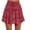 Red, variant on Viikei Plus Size Skirts for Women Summer Bohe High Waist Ruffled Floral Print Beach Short