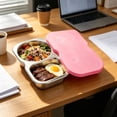 thumbnail image 5 of Leodye 1PCS Stainless Steel Bento Box with Silicone Leakproof Lid, Reusable Food Container, Meal Prep Lunch Box for office and Travel Carry - 5.51 x 3.34 x 1.37 in, 5 of 6