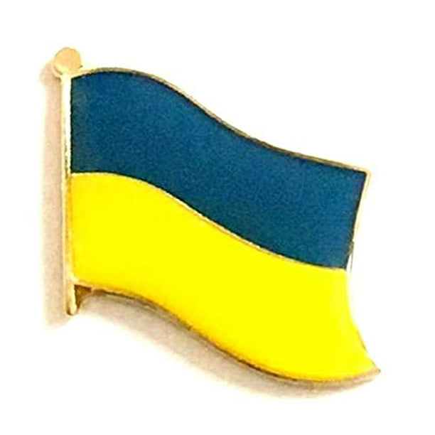 Wholesale Pack of 50 Ukraine International Single Flag Lapel Pins, 50