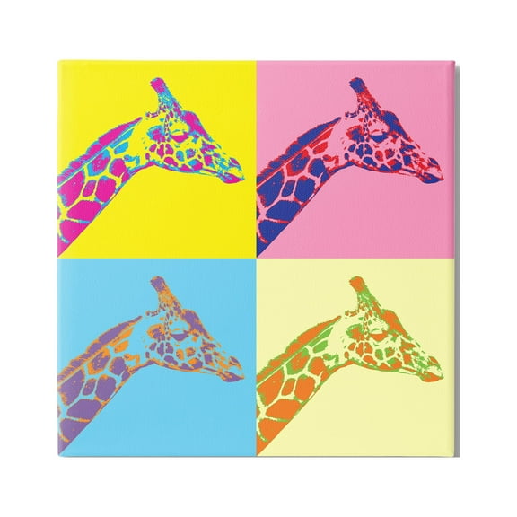 Stupell Industries Pop Style Giraffes Animals & Insects Painting Gallery Wrapped Canvas Art Print Wall Art, 36 x 36