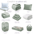 thumbnail image 6 of Virtu College Dorm Room Essentials Complete Set, Twin XL Comforter Set, Dorm Bedding, Twin Xl Bed In a Bag Comforter Set with All Dorm Accessories and Bedding, Sage Green, 6 of 10