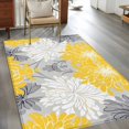 thumbnail image 3 of Rectangle Area Rug 4x6ft, Abstract Flowers on Gray Non-Shedding Washable Area Rug, Watercolor Yellow White Flowers Non Slip Low-Profile Rugs for Living Room, Bedroom Dining Room, 3 of 9