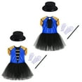 thumbnail image 7 of Aislor 4Pcs Girls Magician Drummer Costume Kids Carnival Party Tutu Dress Leotard Performance Suits Royal Blue 16, 7 of 7