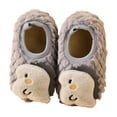 thumbnail image 7 of Fesfesfes Childrens Plush Lined Winter Slippers Cozy Indoor House Shoes with Non Slip Sole for Boys Girls Adorable Animal Designs for Active Kids Comfortable Everyday Wear(Gray,6-15 Months), 7 of 7