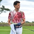 thumbnail image 3 of Honeii Watermelon Splash Realism Art Print Polo Shirt, A Classic Short-Sleeved, Button-Down Golf Shirt for Men,Mens Polo Shirts Short Sleeve-X-Large, 3 of 6