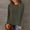 Army Green(Trending), variant on Womens Long Sleeve Knitted T Shirt Round Neck Ribbed Loose Fit Cozy